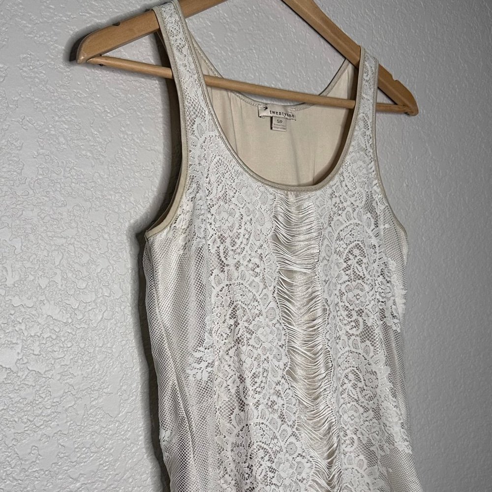 twentyone Small White/Cream Lace Tank Top